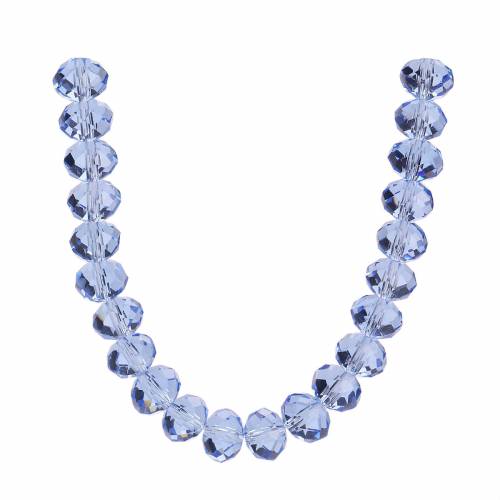 Lots Glass Craft Beads Charms Rondelle Findings Loose Faceted 4-18mm Jewelry Wholesale Crystal Bracelet Lt Blue Necklace DIY
