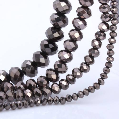 OlingArt 3/4/6/8/10mm Round Beads Rondelle Austria faceted Multicolored crystal Bronze color beads Loose bead DIY Jewelry Making