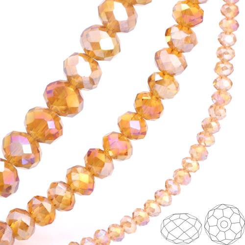 OlingArt 3/4/6/8/10mm Round Glass Beads Rondelle Austria faceted crystal Camel AB color Loose bead DIY Jewelry Making
