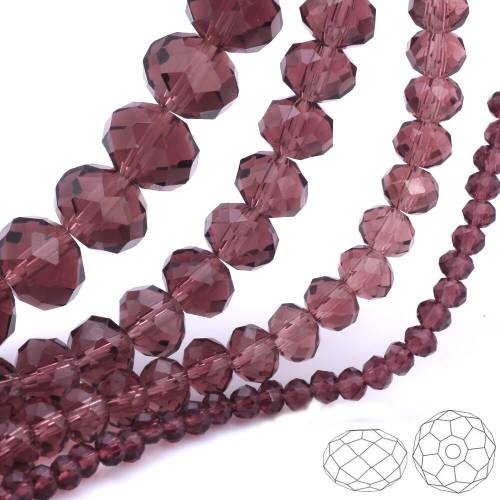 OlingArt 3/4/6/8/10mm Round Glass Beads Rondelle Austria faceted crystal Lake purple color Loose bead DIY Jewelry Making