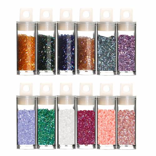 1100pcs/lot 15 Color Czech Cylindrical Glass Seed Needle Beads Tubular Seedbeads For DIY Bracelet Necklace Jewelry Making