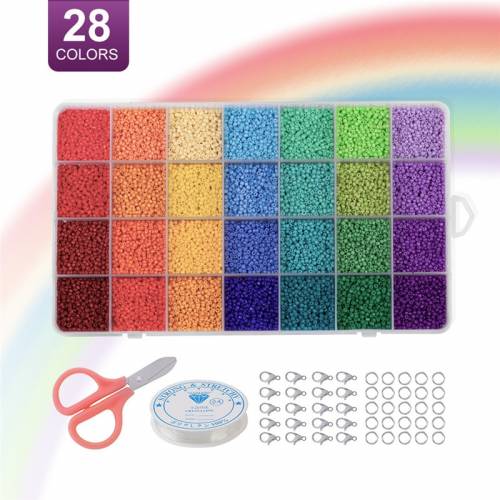 2mm Glass Seed Beads Box Set Rainbow Color Czech Charm Crystal Spacer Beads For Jewelry Making Bracelet Necklace Accessories new