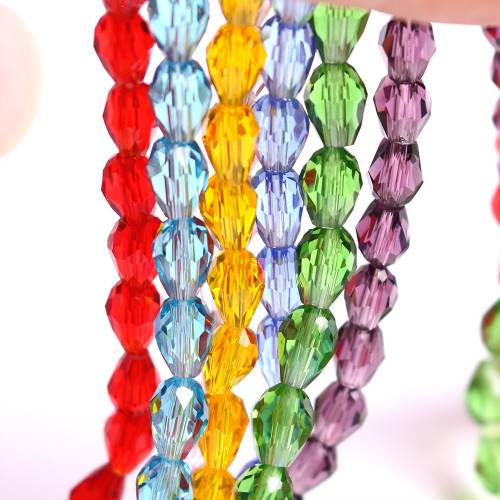 Drop Beads Loose Crystal 3 4 6 8 10 12mm Glass Teardrop Lampwork Beaded Red Craft Materials DIY Make Necklaces Jewelry Wholesale