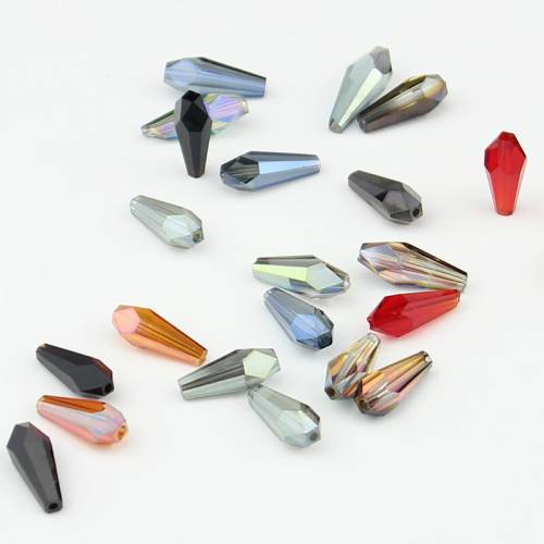 High quality 6*15mm Waterdrop Faceted Austrian crystal beads Teardrop glass beads for jewelry making bracelet free shipping