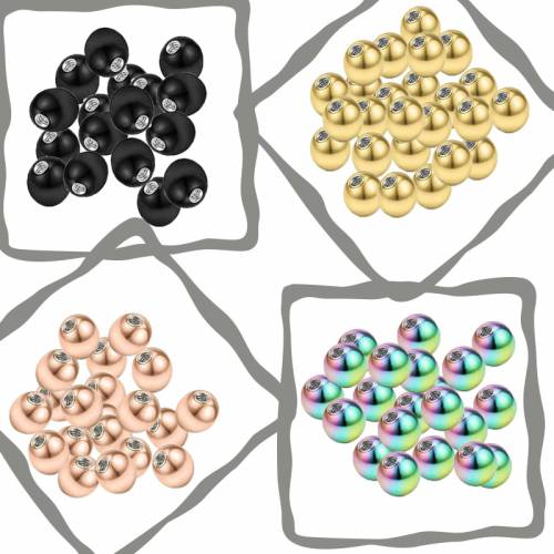 20 Pieces of Stainless Steel Replacement Ball Barbell Accessories 16G Top Bead Spiral Ball 14g / 16g Body Jewelry Piercing