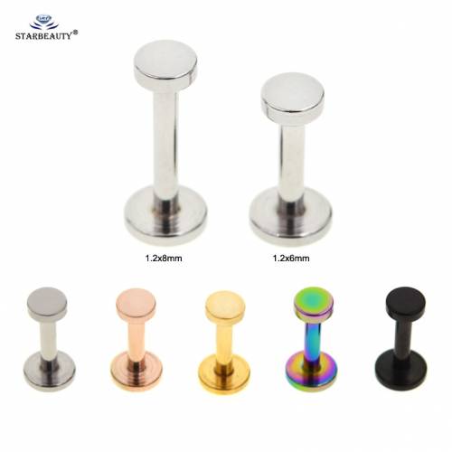 2pcs 12x6/8mm Round Disc Nose Piercing Helix Piercing Nariz Tragus Labret Lip Ring Nose Ring Cartilage Earrings Pircing Jewelry