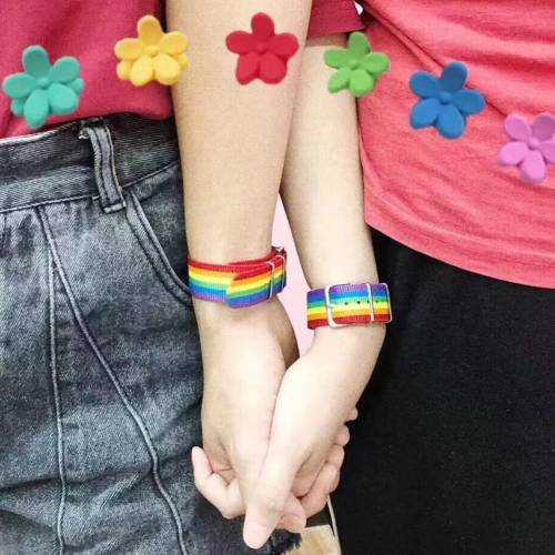 Minimalist Nepal Rainbow Lesbian LGBT Bracelet Pride Woven Braided Men Women Couple Friendship Jewelry