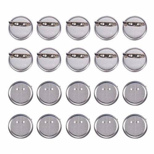 ARRICRAFT 20 Pcs Iron Brooch Clasps Pin Disk Base Pad Bezel Blank Cabochon Trays Backs Bar Diameter 29mm for Badge - Corsage - Name Tags and Jewelry...