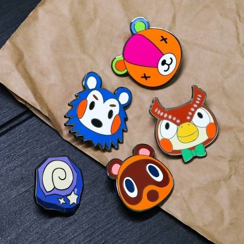 Kawaii Timmy Stitches Mabel Blathers Pins Cartoons Fossils Brooch Game Residents Collection Brooch Animals Crossings Fans Gift