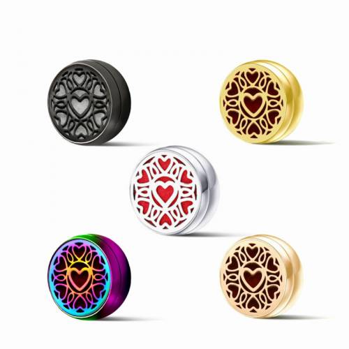 1PC 12mm Face Diffuser Perfume Badge Jewelry Cufflink Clip Locket Magnetic Buckle Stainless Steel Brooch Free 10p Pads