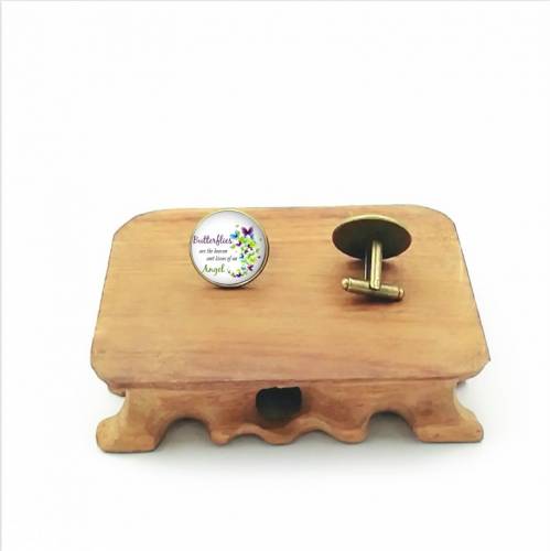2019 New Fashion Pop English Flies Is The Angel‘s Heaven Kiss Cufflinks High Quality