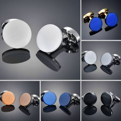 6 Colors Round Simple Design Cufflinks For Mens French Suit Shirt High Quality Wholesale Male Wedding Fashion Jewelry Gift