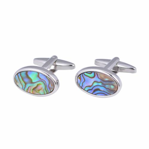 Cufflinks natural abalone shell oval-shaped mother-of-pearl French popular high-end luxury cufflinks suitable for banquets
