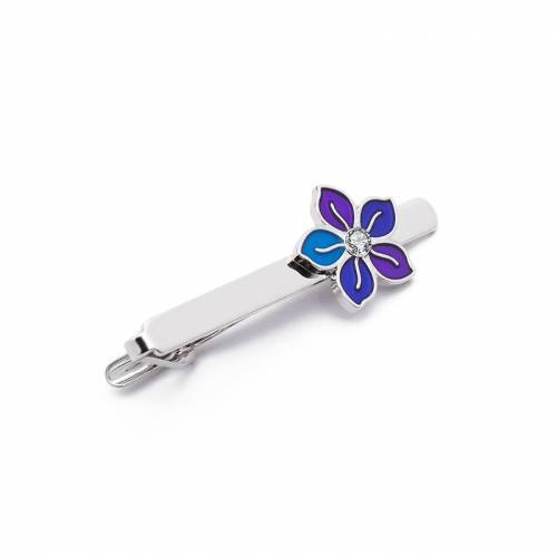 Fashion Men‘s Neckline Tie Clip Blue Color Flowers High Quality French Inch Shirt Suit Groom Groomsman Tie Clip Business
