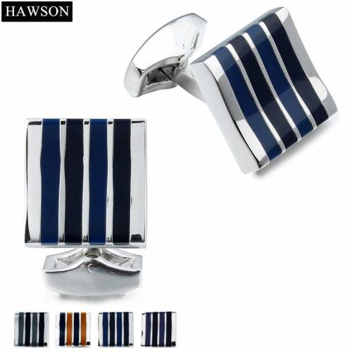 HAWSON French Shirt Cuff links with Box Hot Sale Enamel Jewelry Cufflink 4 Colors Available for your Shirt