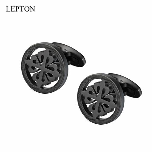 Hot Sale Black Color Crusaders Cufflinks Lepton Stainless Steel Round Cufflink for Mens Wedding Business Cuffl Links Gemelos