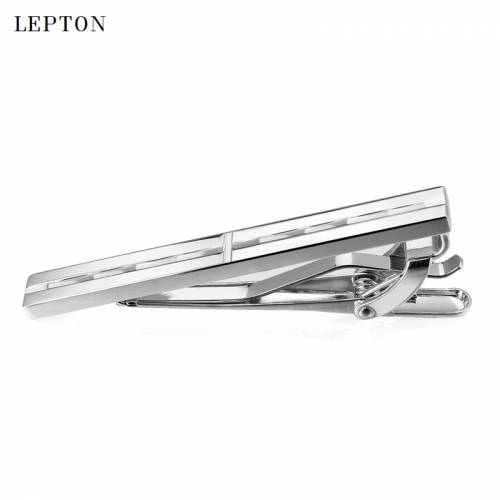 Lepton Brand Men Skinny Tie Clip Pins Short Fashion trend Metal Necktie Tie Bar Mens Chrome Clamp Stainless Steel Plain Tie Clip
