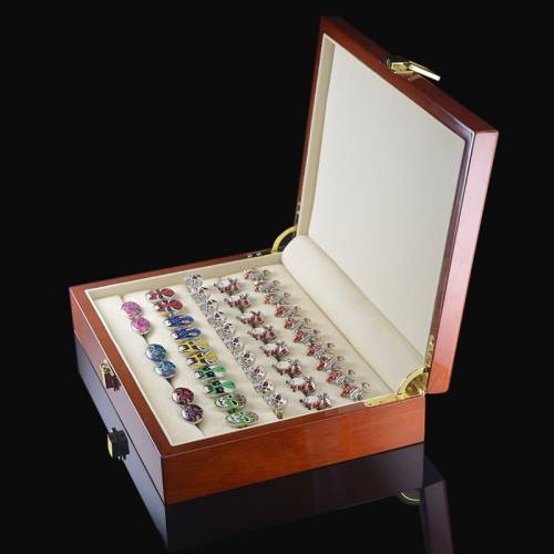 Ring Cufflinks Display Gift Box High Quality Painted Wooden Boxes Authentic 240*180*55mm Capacity Jewelry Organizer Storage Box