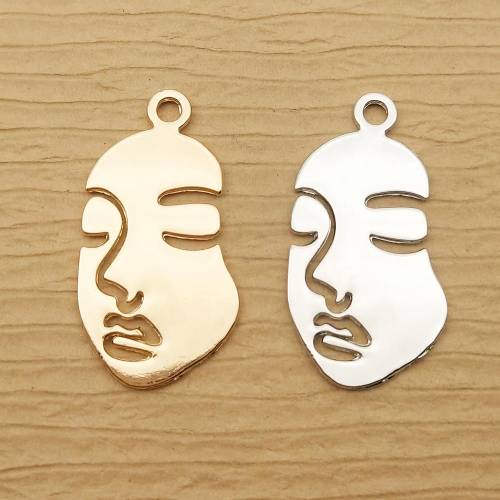 10pcs 18x30mm Human Face Charm for Jewelry Making Fashion Earring Pendant Bracelet Necklace Accessories