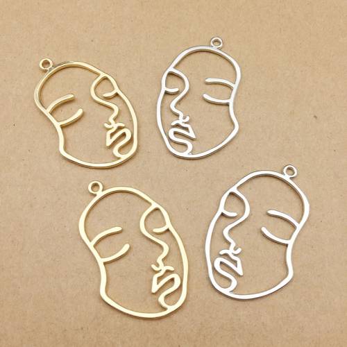 10pcs 24x40mm Human Face Charm for Jewelry Making and Crafting Earring Pendant Fashion Bracelet Necklace Accessories