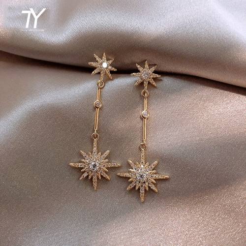 Fashion crystal star long earrings for women with earrings for friends gift trendy Earrings exaggerated Earrings