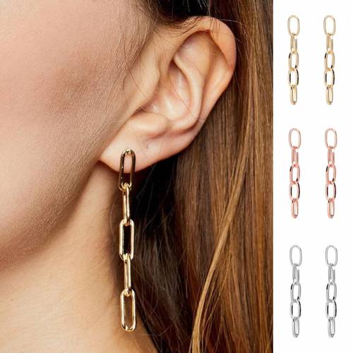 New Fashion Dangle Drop Korean Earrings For Women Geometric Long Chain Gold Earring Wedding 2020 Jewelry Gifts Hyperbole Punk
