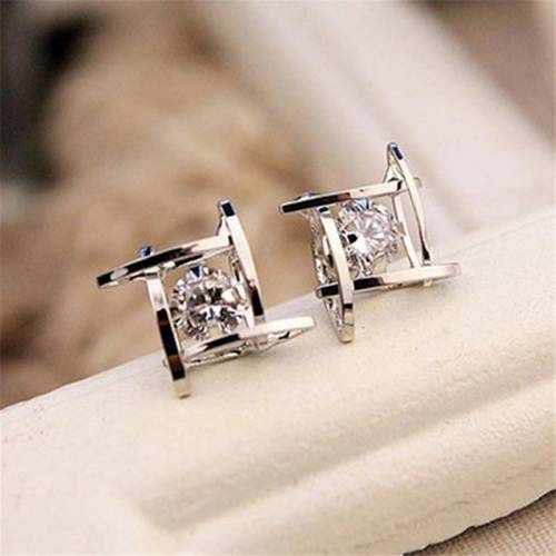 Women‘s Earrings 2020 Europe And The New Jewelry Geometric Hollow Square Zircon Earrings Fashion Banquet Jewelry