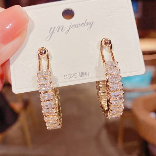 Women‘s Earrings Gold Rhinestone Earrings For Women Korean Vintage Geometry Metal Earrings 2021 Trendy Fashion Female Jewelry