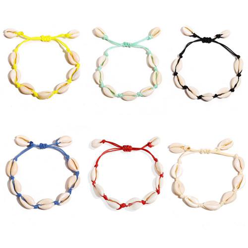 Bohemia Shell Anklets For Women Handmade Adjustable Colorful Rope Foot Boho Jewelry Legs Bracelets accesorios de verano