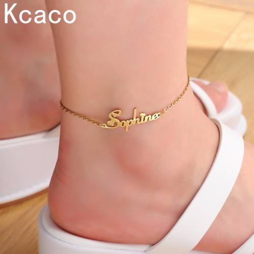 Stainless Steel Custom Name Anklet Foot Chain Personalize Gold Anklets for Women Bohemian Beach Jewelry Fashion Bridesmaid Gift