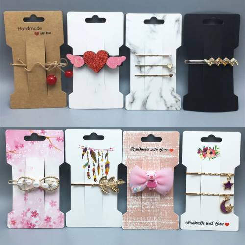 50pcs Multi-style Kraft Paper Card Hair Accessories Card Handmade Jewelry Display Hair Clip Hairband Packaging Price Tags Cards