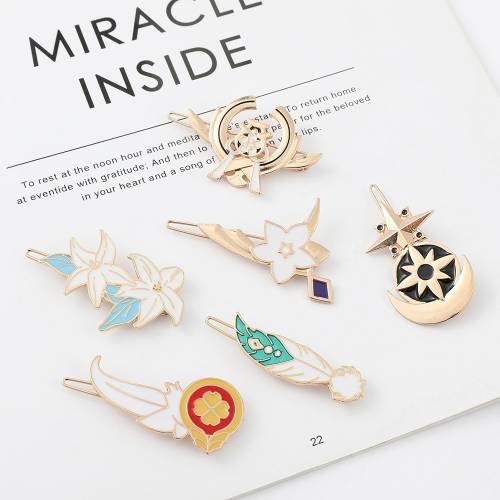 Klee Venti Mona Keqing Women‘s Hair Clips for Girls Set of Hairpins 2022 Genshin Impact Anime Hair Accessories Cute Jewelry Gift