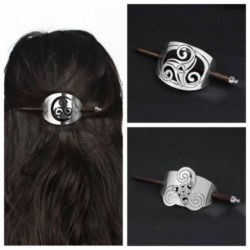 QIHE JEWELRY Viking Hair sticks Hair pins Knot Hair Slide With Wood Sticks Hair jewelry for men women unisex