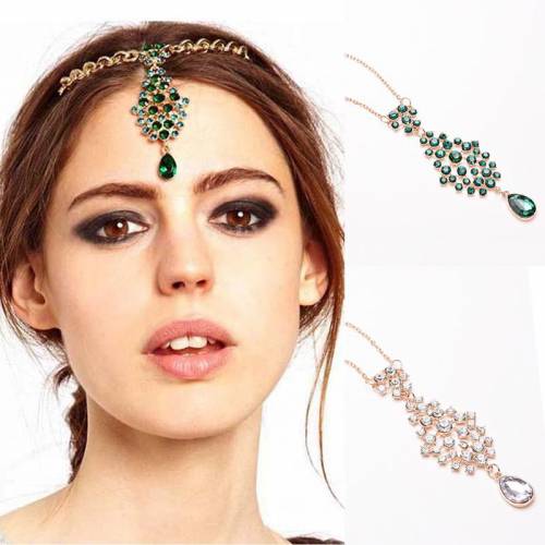 Vintage Indian  Color Head Chains For Women Hairwear Headband Forehead Jewelry Hair Band Ornaments Headdress