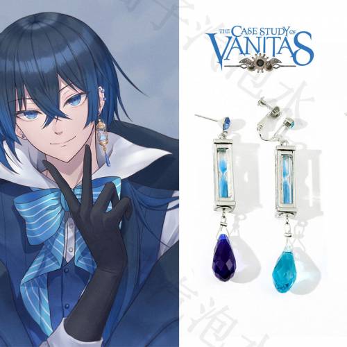Anime Cosplay Earrings Vanitas No Carte Hourglass Earrings Ear Clips Eardrop Set Jewelry