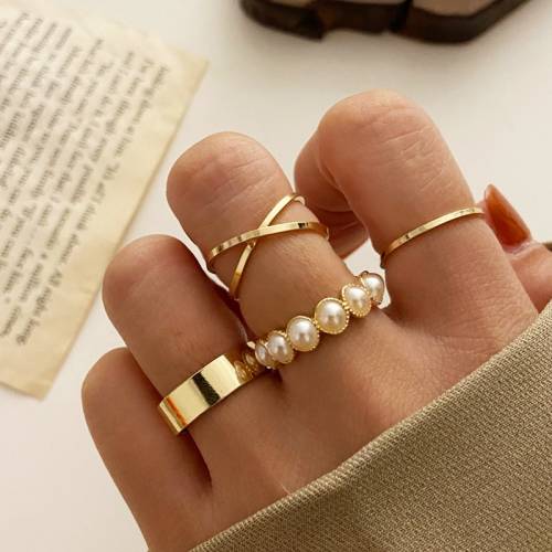 Modyle Korean Ring Sets Rings For Women Simple Pop Jewelry Gold Ring Fashion Rings 2021 Women Wholesale