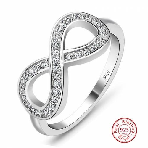 2021 Best Friend Gift High Quality S925 Sterling plata Infinity Ring Endless Love Symbol Fashion Rings for Women Size 5-10