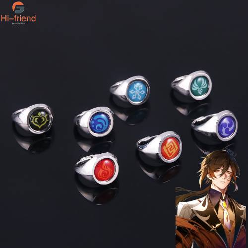 Anime Game Genshin Impact Ring Delicate Craft Mengpa Finger Decoration Ring for Women Party Men Cospllay Casual Jewelry Kid Gift