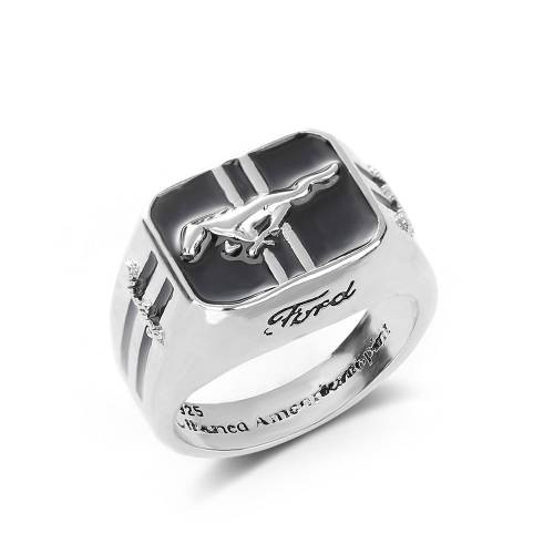 Vintage Style High Quality Stainless Steel Ring Punk Ford Sports Car Mustang Logo Ring Male Jewelry Wedding Gift Men Accessories