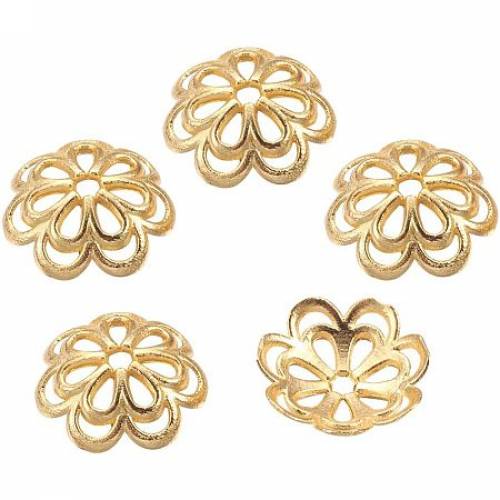 Arricraft About 1000 Pcs Tibetan Style Flower Petal Bead Caps Alloy Spacer Beads for Bracelet Necklace Jewelry Making - Gold