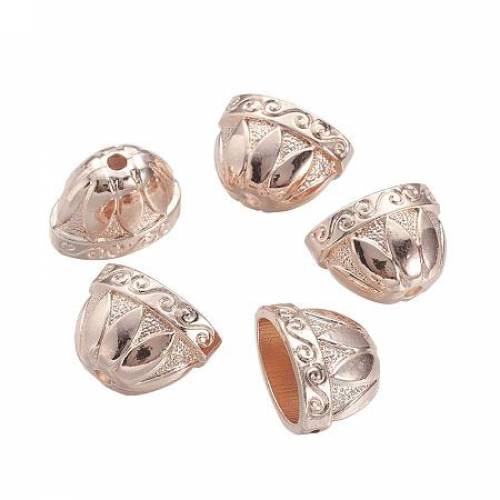ARRICRAFT About 10pcs Alloy Bead Caps for Bracelet Necklace Earrings Jewelry Making Crafts - Rose Gold - 14x20x125mm - Hole: 25mm