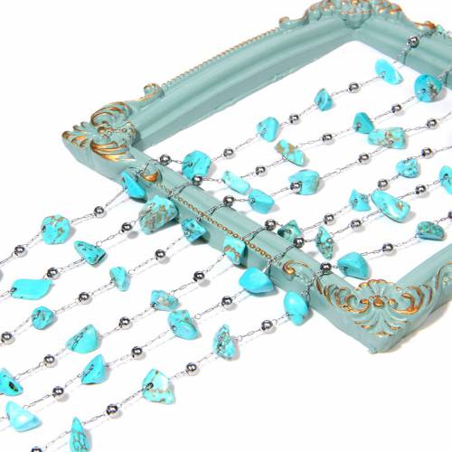 Jewelry DIY Stainless Steel Chain Natural Blue Turquoise Chains for Jewelry Making DIY Earrings Bracelet Necklace Earrings Rings