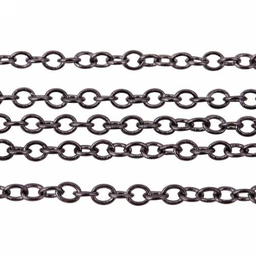 PandaHall Elite 5 Yard Nickel Free Color-Keeping Brass Cross Chains Size 2x15x05mm Gunmetal 16 Feet Jewelry Making Chain