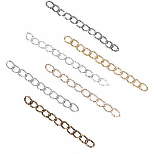 PandaHall Elite 600pcs 6 Color Necklace Extenders Necklace Bracelet Anklet Extension Chains for Jewelry Making - 19inches Long