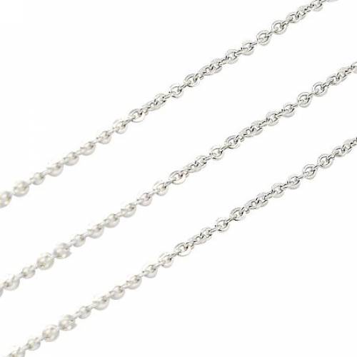 PH PandaHall 10m 15mm Stainless Steel Flat Cable Chain Link Necklace Chain for Bracelets Jewelry Accessories DIY Making 2x15mm