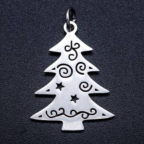 Arricraft 201 Stainless Steel Pendants - with Unsoldered Jump Rings - Christmas Tree - Stainless Steel Color - 235x175x1mm - Hole: 3mm; Jump Ring:...