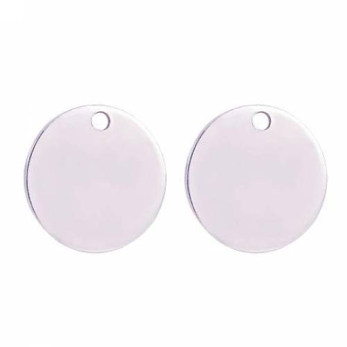 BENECREAT 100PCS Stainless Steel Blank Stamping Tag Pendants Charms for DIY Jewelry Making (Round Shape - 059