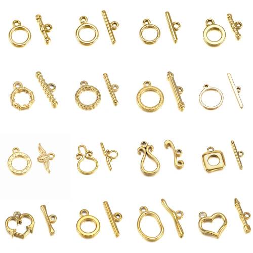 16 Styles Gold High Quality Stainless Steel OT Clasps Connectors for DIY Bracelet Necklace Jewelry Findings Making Accessories