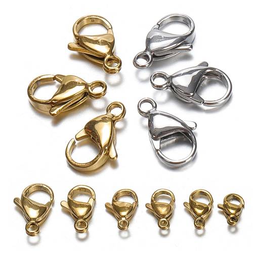 20-100pcs 9-15mm Stainless Steel Gold Lobster Clasp Claw Clasps for Bracelet Necklace Chain DIY Jewelry Making Findings Supplies