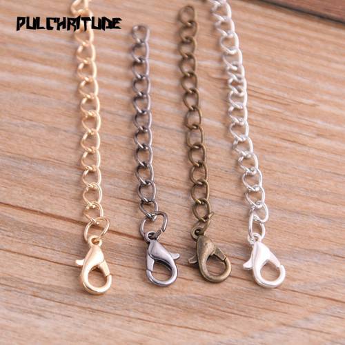 20pcs 50mm 70mm Length Necklace Extension Chain with Lobster Clasps For Bracelet Extended Chains Handmade DIY Jewelry Making